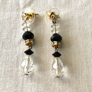 Vintage handmade beaded dangle pierced earrings